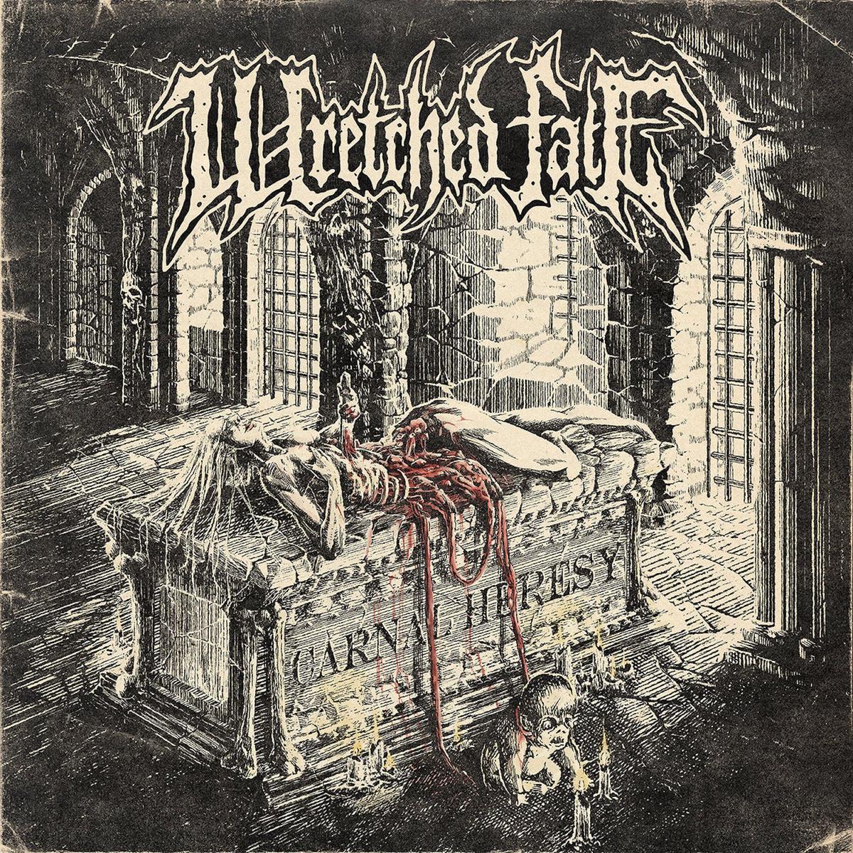 Wretched Fate - Carnal Heresy (Bone, Grey, and Red Color Merge Vinyl) (LP)